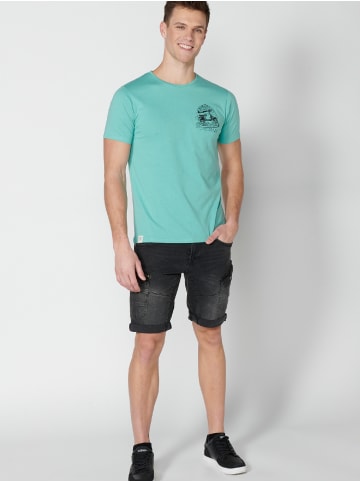 KOROSHI Kurzarm T-Shirt in grun