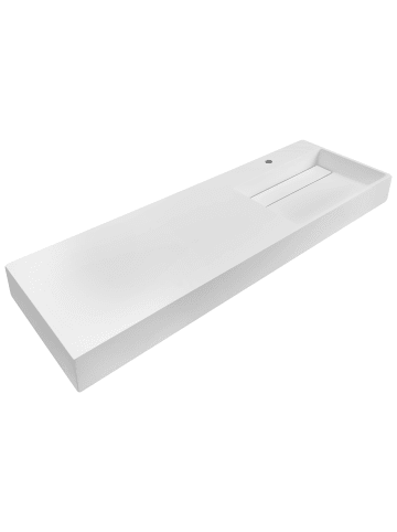 Beliani Waschbecken CUSCO in Weiß - (W) 150 x (H) 13 x (L) 48 cm