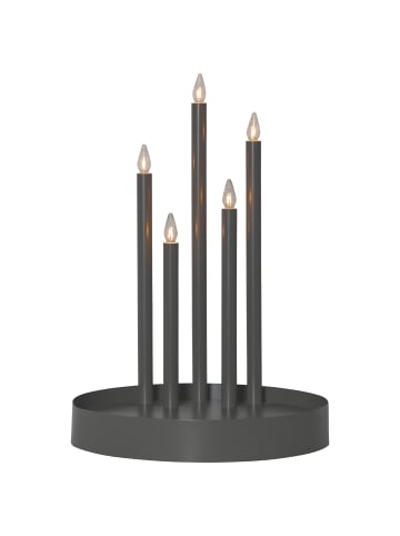 STAR Trading Kerzenleuchter ,Deco' mit Tablett, 5-flammig, anthrazit