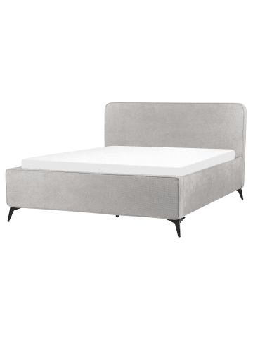Beliani 2-tlg Doppelbett VALOGNES in Grau/Schwarz