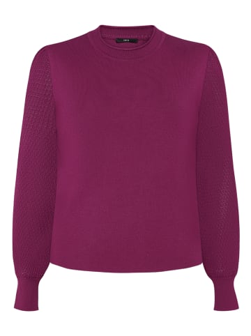 Zero  Feinstrickpullover mit Spitzenärmeln in Magenta Purple