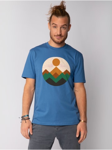 wat? Apparel T-Shirt Geometric Landscape 2 in Bright Blue
