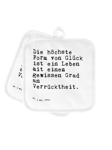 Mr. & Mrs. Panda Topflappen Die höchste Form von... mit Spruch in Weiß