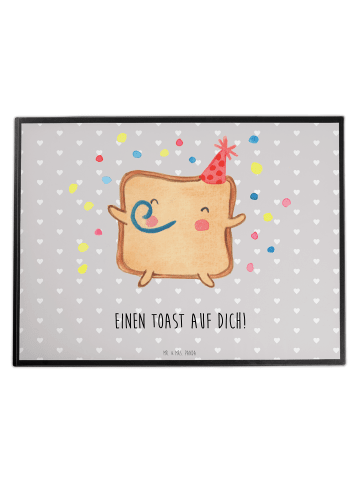 Mr. & Mrs. Panda Schreibunterlage Toast Party mit Spruch in Grau Pastell