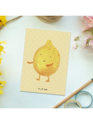 Mr. & Mrs. Panda Ansichtskarte Beste Freunde Zitrone ohne Spruch in Gelb Pastell