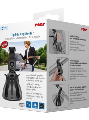 Reer Clip&Go Cup Holder Getränkehalter in schwarz ab 0 Monate