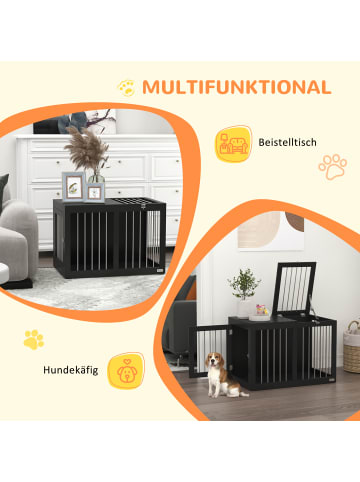 Pawhut Hundekäfig Schwarz 80L x 50B x 56,5H cm