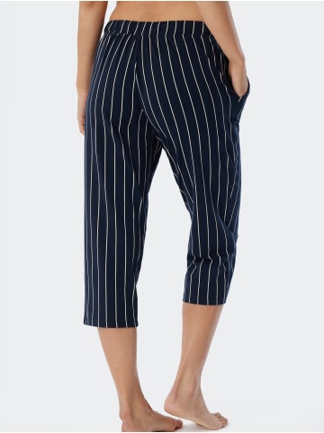 Schiesser Pyjamahose Mix & Relax 3/4 in dunkelblau gestreift
