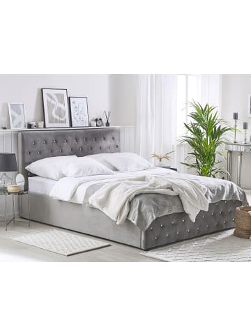 Beliani Doppelbett AMIENS in Grau - (W) 191 x (H) 109 x (L) 217 cm