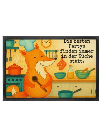 Mr. & Mrs. Panda Fußabstreifer Fuchs Koch Design mit Spruch in Weiß