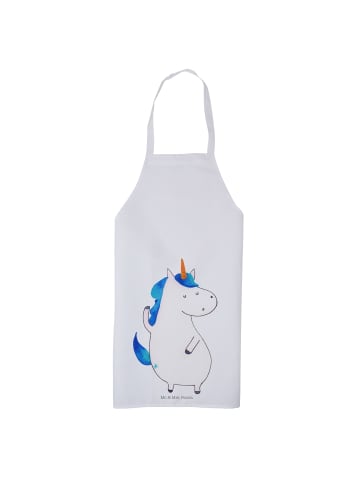 Mr. & Mrs. Panda Schürze Einhorn Mann ohne Spruch in Weiß