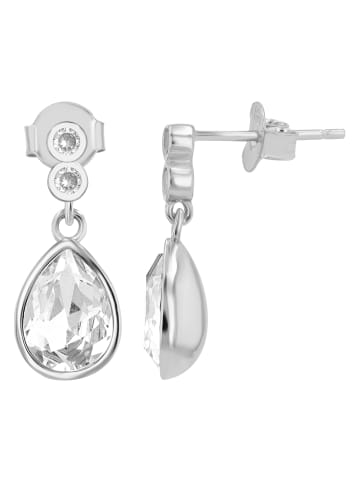 Adeliás Damen 925 Silber Ohrringe Ohrstecker mit funkelnden Zirkonia in silber