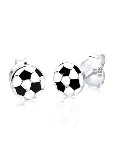 Elli Ohrringe 925 Sterling Silber Fussball in Schwarz