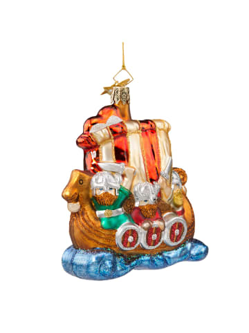 Käthes Original Baumschmuck Glas Wikingerschiff in bunt