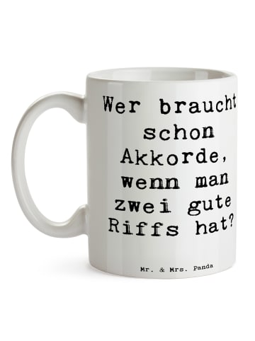 Mr. & Mrs. Panda Tasse Spruch E-Gitarre Zwei Riffs mit Spruch in Weiß