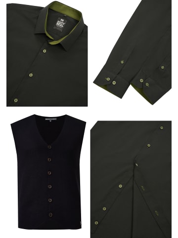 Rusty Neal Hemd mit Weste in Schwarz / Khaki
