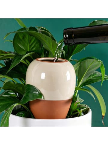 relaxdays 2 x Tonkegel in Terrakotta/ Beige - 350 ml