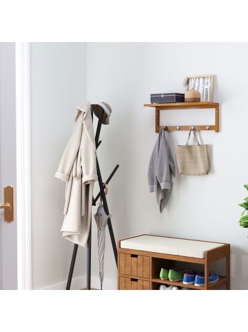 HOMCOM Wandgarderobe-50L x 16B x 17,5H cm-Naturholz