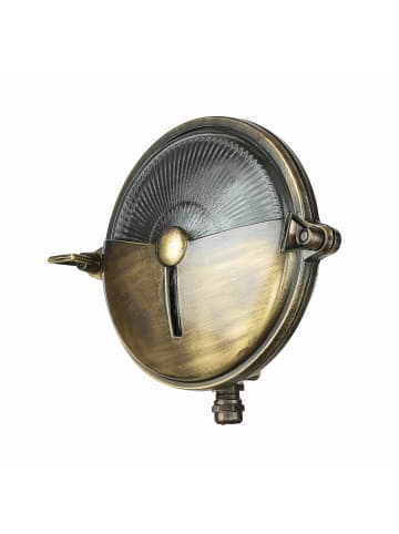 Licht-Erlebnisse Außen Wandlampe Ø 18 x (H)18 cm in Messing Antik