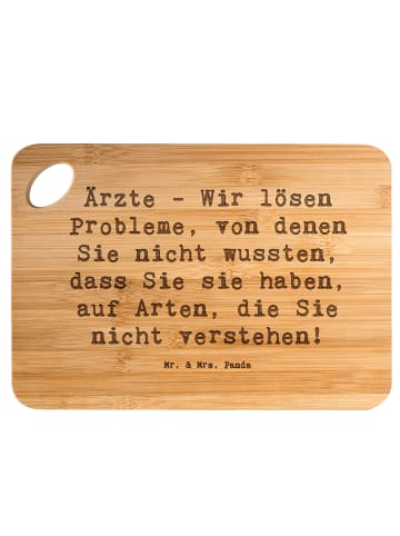 Mr. & Mrs. Panda Servierbrett Spruch Arzt Probleme Lösen mit Spruch in Braun