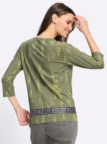 Sieh an! 3/4-Arm-Shirt in khaki-braun-bedruckt