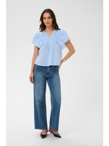 Kaffe Kurzarm-Bluse KAkarli Regular fit in Vista Blue