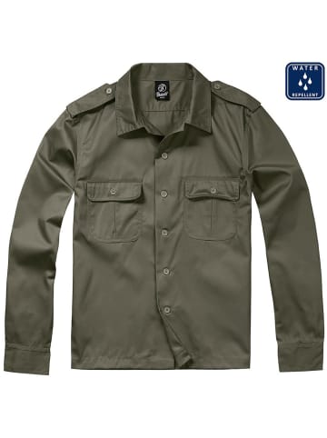 Brandit Hemd "Us Shirt Long Sleeve" in Grün
