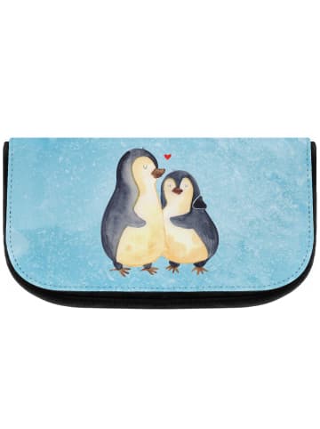 Mr. & Mrs. Panda Kosmetiktasche Pinguin umarmen ohne Spruch in Eisblau