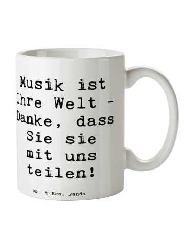 Mr. & Mrs. Panda Kaffeebecher Spruch Musiklehrer Danke mit Spruch in Weiß