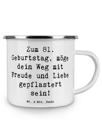 Mr. & Mrs. Panda Kaffeebecher Spruch 81. Geburtstag mit Spruch in Weiß