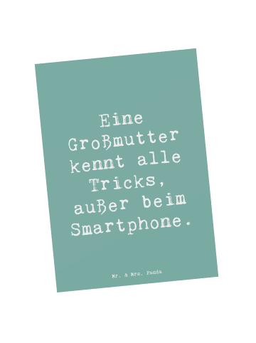 Mr. & Mrs. Panda Postkarte Spruch Großmutter Tricks mit Spruch in Meeresbrise
