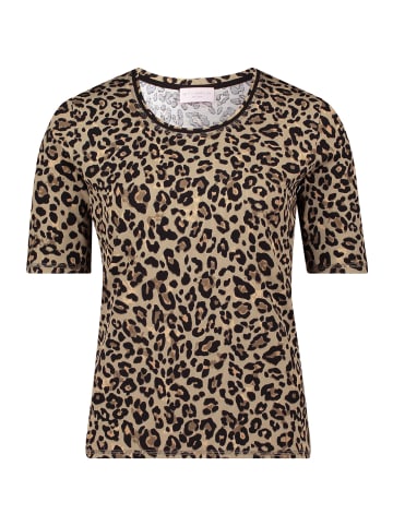 Betty Barclay Basic Shirt mit Rippenstruktur in Khaki/Schwarz