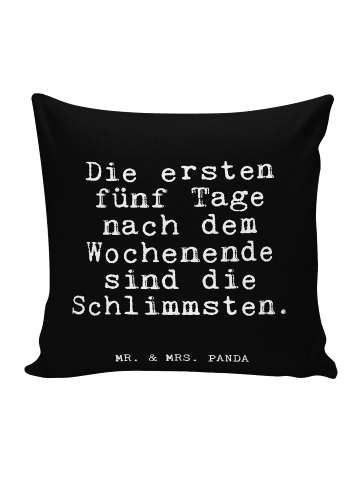 Mr. & Mrs. Panda Lounge Kissen Die ersten fünf Tage... mit Spruch in Schwarz
