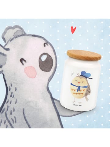 Mr. & Mrs. Panda Kaffeedose Eule Matrose ohne Spruch in Weiß