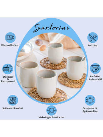 Sänger 4 tlg. Espressobecher Set Santorini in Creme mit Flieder-Blauem Verlauf