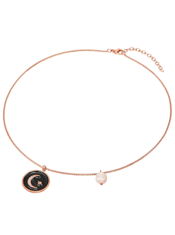 Valero Pearls Halskette Mond Edelstahl Preciosa Süßwasser-Zuchtperle in roségold