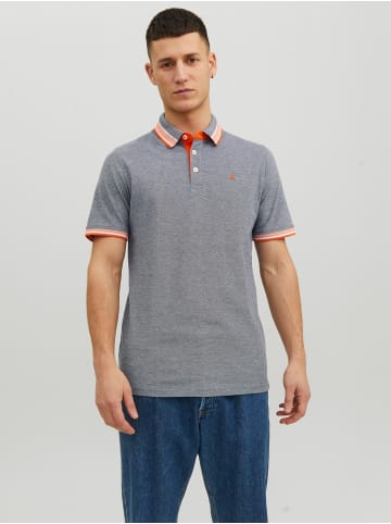 Jack & Jones Polo Shirt JJEPAULOS Sommer Hemd Kragen Pique Cotton in Grau