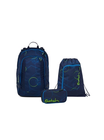 Satch Schulrucksack-Set AIR Blue Tech 3-teilig in Blau