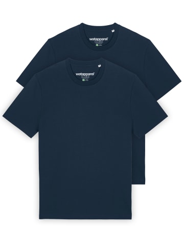 wat? Apparel T-Shirt 2er Pack Bio Basic T-Shirt Männer in Dunkelblau