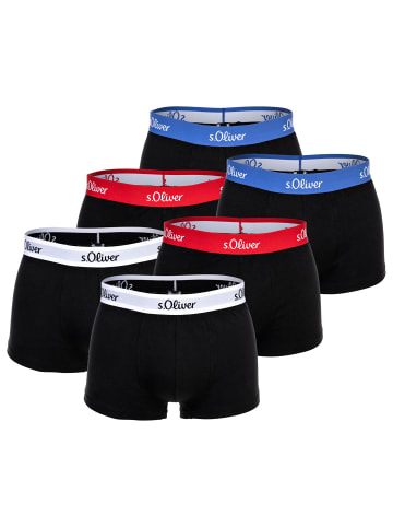 S. Oliver Boxershort 6er Pack in Schwarz Kontrast