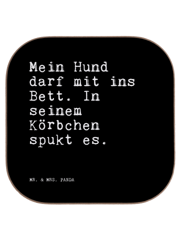 Mr. & Mrs. Panda Untersetzer für Gläser Mein Hund darf mit... mi... in Schwarz