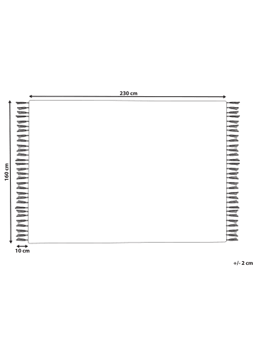 Beliani Geflochtener Teppich TERKOS in Bunt/Beige/Grün - (W) 160 x (H) 0.6 x (L) 230 cm