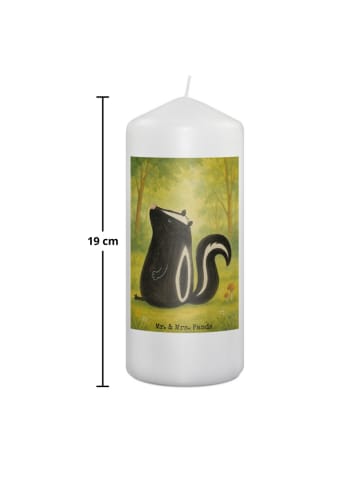 Mr. & Mrs. Panda Kerze Stinktier Sitzen Design ohne Spruch in Weiß