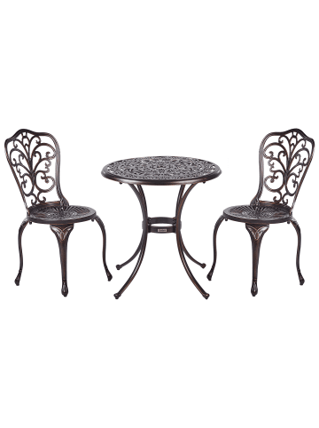 Beliani 3-tlg Bistro Set TRIORA/ANDALO in Braun