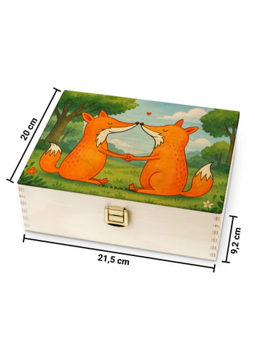 Mr. & Mrs. Panda Teeaufbewahrung Füchse Liebe Design ohne Spruch in Weiß