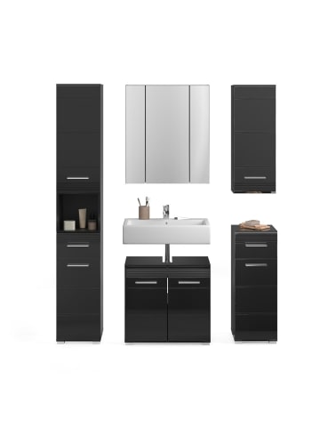 ebuy24 Badmöbelset Linus (5-teilig) Schwarz 151 x 34 cm