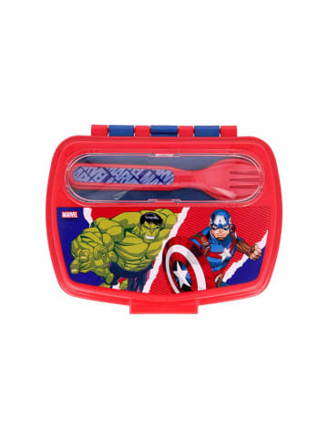 Stor 3er Set Lunchset Avengers Comic Heroes in blau-rot