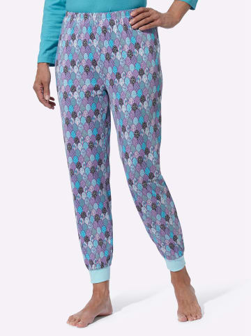 Sieh an! Schlafanzug-Hose in aquamarin-bedruckt