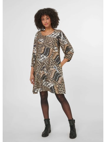 MADELEINE Bedrucktes Kleid in modischer A-Linie in schwarz / multicolor