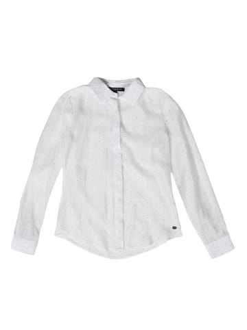 KOROSHI Long sleeve women's shirt with sparkles in weiß